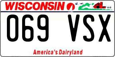 WI license plate 069VSX