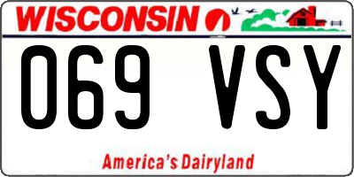 WI license plate 069VSY