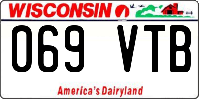 WI license plate 069VTB