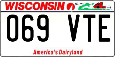 WI license plate 069VTE