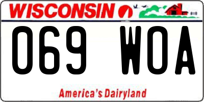 WI license plate 069WOA