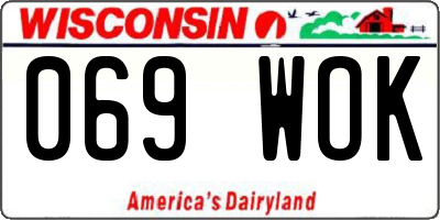 WI license plate 069WOK