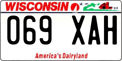 WI license plate 069XAH