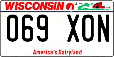 WI license plate 069XON