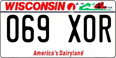 WI license plate 069XOR