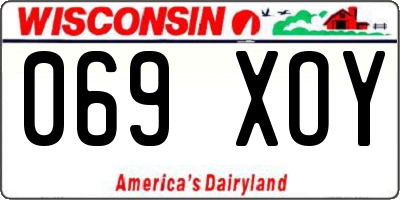 WI license plate 069XOY