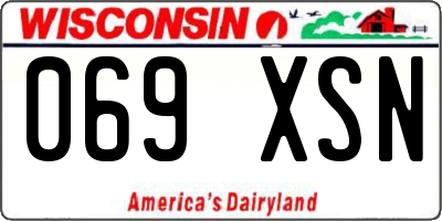 WI license plate 069XSN