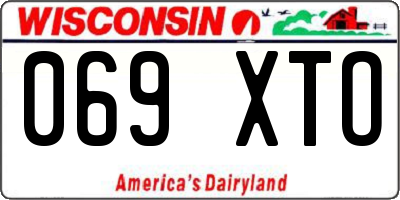 WI license plate 069XTO