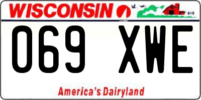 WI license plate 069XWE