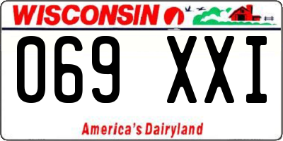 WI license plate 069XXI