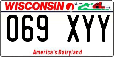 WI license plate 069XYY