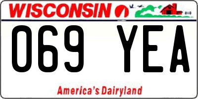 WI license plate 069YEA