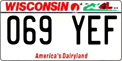WI license plate 069YEF