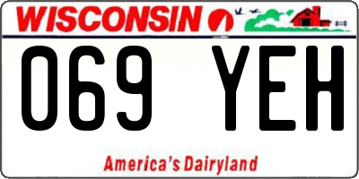 WI license plate 069YEH