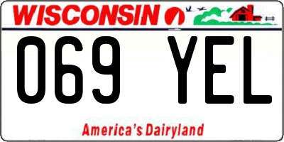 WI license plate 069YEL
