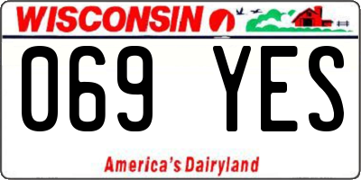 WI license plate 069YES