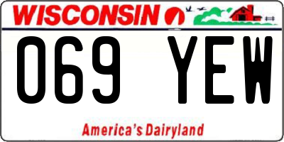 WI license plate 069YEW