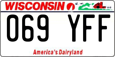 WI license plate 069YFF