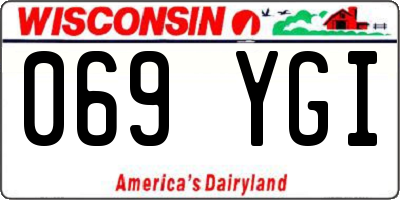 WI license plate 069YGI