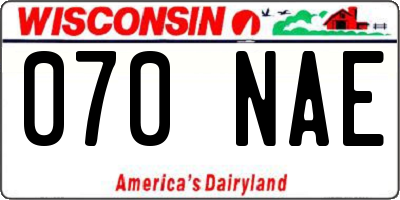 WI license plate 070NAE