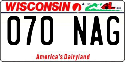 WI license plate 070NAG