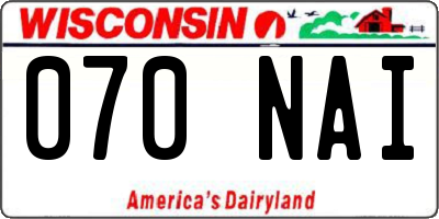 WI license plate 070NAI