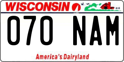 WI license plate 070NAM