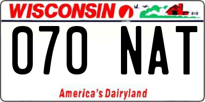 WI license plate 070NAT