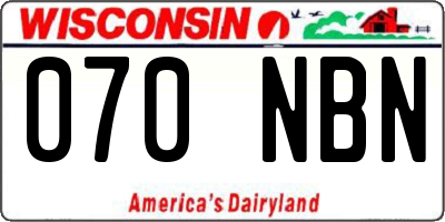 WI license plate 070NBN