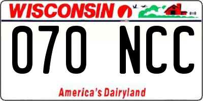 WI license plate 070NCC