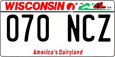 WI license plate 070NCZ