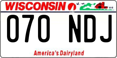 WI license plate 070NDJ