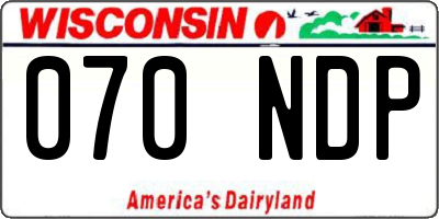 WI license plate 070NDP