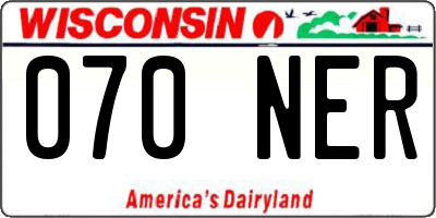 WI license plate 070NER