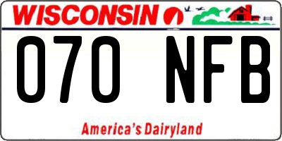 WI license plate 070NFB
