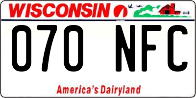 WI license plate 070NFC