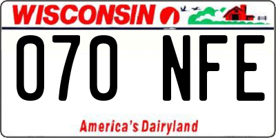 WI license plate 070NFE