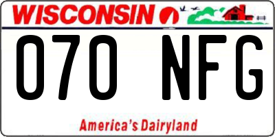 WI license plate 070NFG