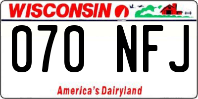 WI license plate 070NFJ