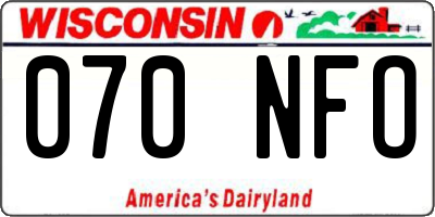 WI license plate 070NFO