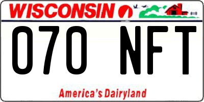 WI license plate 070NFT