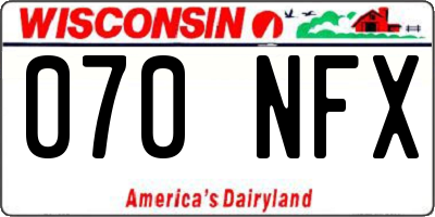 WI license plate 070NFX