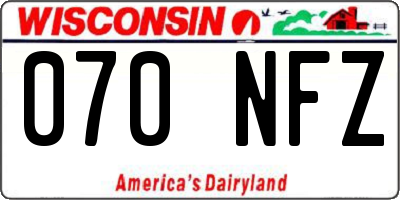WI license plate 070NFZ