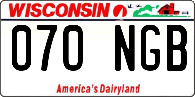 WI license plate 070NGB