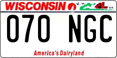 WI license plate 070NGC