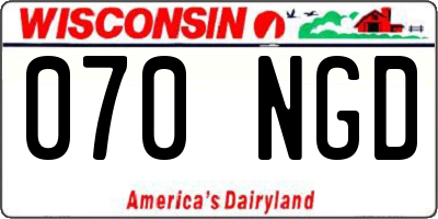 WI license plate 070NGD