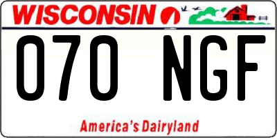 WI license plate 070NGF
