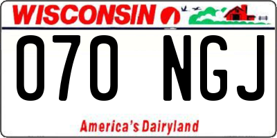 WI license plate 070NGJ