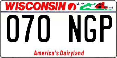 WI license plate 070NGP