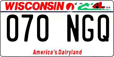 WI license plate 070NGQ